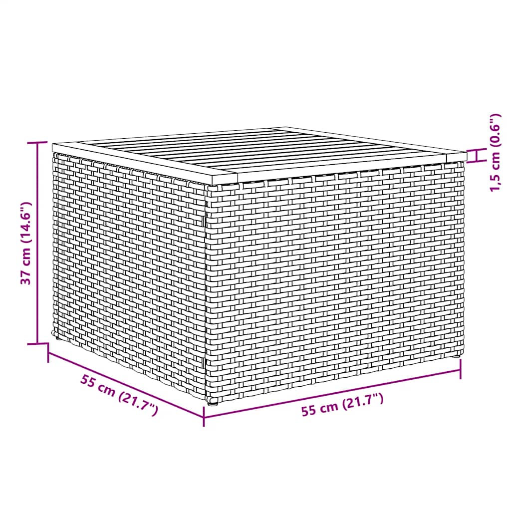 vidaXL 12-delige Loungeset met kussens poly rattan zwart