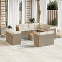 vidaXL 12-delige Loungeset met kussens poly rattan zwart