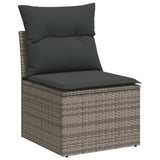 vidaXL 13-delige Loungeset met kussens poly rattan zwart