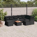 vidaXL 10-Piece Lounge Set with Cushions Poly Rattan Black
