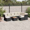 vidaXL 10-Piece Lounge Set with Cushions Poly Rattan Black