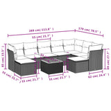 vidaXL 10-Piece Lounge Set with Cushions Poly Rattan Black
