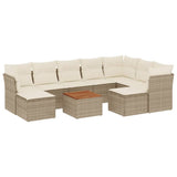 vidaXL 10-Piece Lounge Set with Cushions Poly Rattan Black
