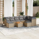 vidaXL 10-Piece Lounge Set with Cushions Poly Rattan Black
