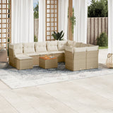vidaXL 11-delige Loungeset met kussens poly rattan zwart