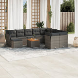 vidaXL 11-delige Loungeset met kussens poly rattan zwart