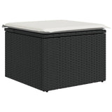 vidaXL 12-delige Loungeset met kussens poly rattan zwart