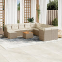 vidaXL 12-delige Loungeset met kussens poly rattan zwart