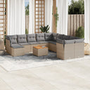 vidaXL 12-delige Loungeset met kussens poly rattan zwart