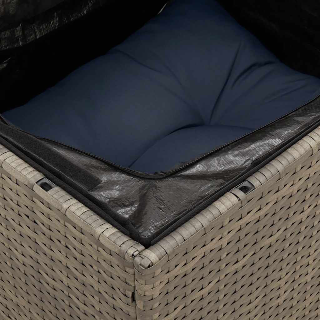 vidaXL 12-Piece Garden Sofa Set with Cushions, Grey Poly Rattan