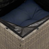 vidaXL 12-Piece Garden Sofa Set with Cushions, Grey Poly Rattan