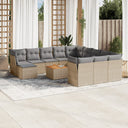 vidaXL 13-Piece Poly Rattan Garden Lounge Set with Cushions Black