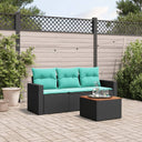 vidaXL 4-Piece Lounge Set with Cushions Poly Rattan Grey