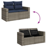 vidaXL 6-delige Loungeset met kussens poly rattan zwart