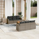 vidaXL 7-delige Loungeset met kussens poly rattan zwart