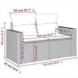 vidaXL 8-delige Loungeset met kussens poly rattan zwart