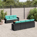 vidaXL 8-delige Loungeset met kussens poly rattan grijs