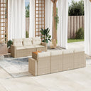 vidaXL 8-delige Loungeset met kussens poly rattan zwart