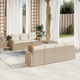 vidaXL 8-delige Loungeset met kussens poly rattan zwart