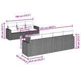vidaXL 8-delige Loungeset met kussens poly rattan grijs