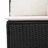 vidaXL 8-Piece Poly Rattan Lounge Set with Cushions Black