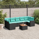 vidaXL 8-delige Loungeset met kussens poly rattan grijs