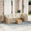 vidaXL 8-Piece Poly Rattan Lounge Set with Cushions Black