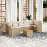 vidaXL 8-Piece Poly Rattan Lounge Set with Cushions Black