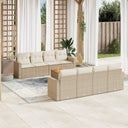 vidaXL 9-delige Loungeset met kussens poly rattan zwart
