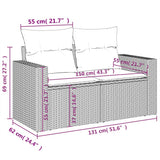 vidaXL 9-delige Loungeset met kussens poly rattan zwart
