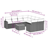vidaXL 9-piece Poly Rattan Lounge Set with Cushions Black