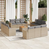 vidaXL 13-delige Loungeset met kussens poly rattan zwart