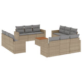 vidaXL 13-delige Loungeset met kussens poly rattan zwart