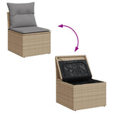 vidaXL 13-delige Loungeset met kussens poly rattan zwart