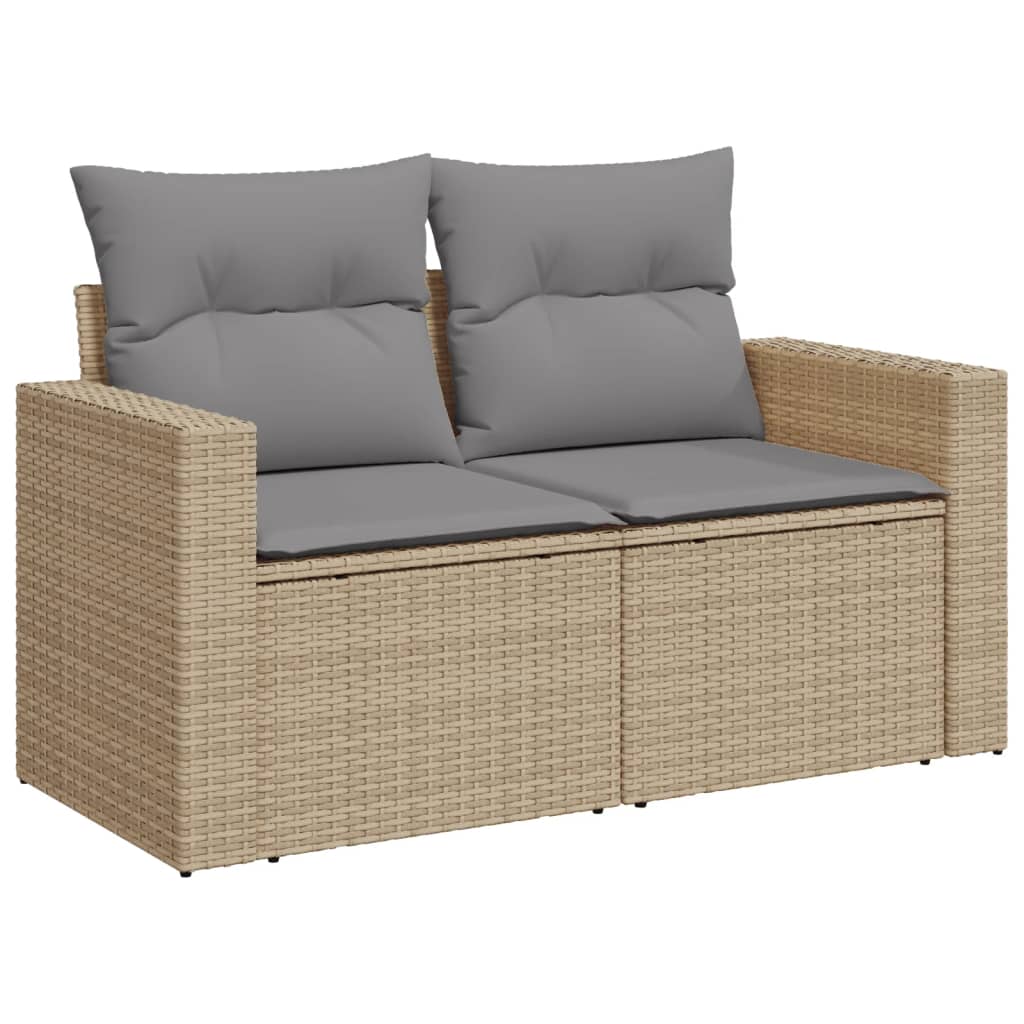 vidaXL 13-delige Loungeset met kussens poly rattan zwart