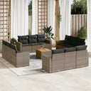 vidaXL 13-delige Loungeset met kussens poly rattan zwart