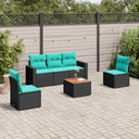 vidaXL 6-delige Loungeset met kussens poly rattan grijs
