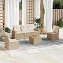 vidaXL 6-Piece Lounge Set with Cushions Poly Rattan Black