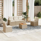vidaXL 6-Piece Lounge Set with Cushions Poly Rattan Black