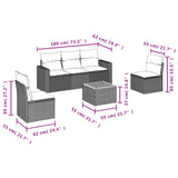 vidaXL 6-Piece Lounge Set with Cushions Poly Rattan Black