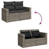 vidaXL 7-delige Loungeset met kussens poly rattan zwart