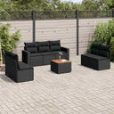 vidaXL 8-Piece Lounge Set with Cushions Poly Rattan Black