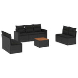 vidaXL 8-Piece Lounge Set with Cushions Poly Rattan Black
