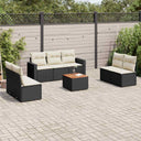 vidaXL 8-Piece Lounge Set with Cushions Poly Rattan Black