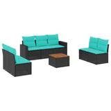 vidaXL 8-delige Loungeset met kussens poly rattan grijs