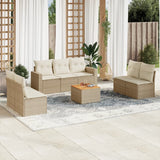 vidaXL 8-Piece Lounge Set with Cushions Poly Rattan Black