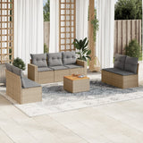 vidaXL 8-Piece Lounge Set with Cushions Poly Rattan Black