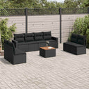 vidaXL 9-piece Lounge Set with Cushions Poly Rattan Black
