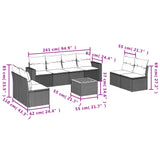 vidaXL 9-piece Lounge Set with Cushions Poly Rattan Black