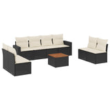 vidaXL 9-piece Lounge Set with Cushions Poly Rattan Black